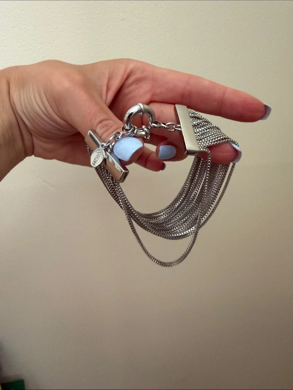 Silver Multi-Chain Statement Bracelet